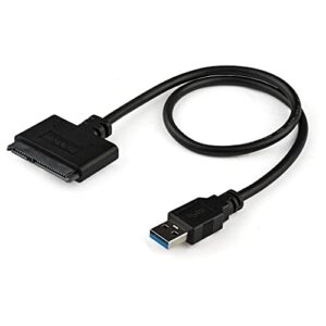 StarTech.com SATA to USB Cable – USB 3.0 to 2.5” SATA III Hard Drive Adapter – External Converter for SSD/HDD Data Transfer (USB3S2SAT3CB)
