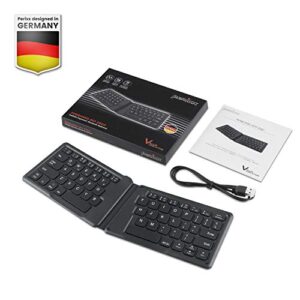 Perixx PERIBOARD-805E US, Wireless Foldable Ergonomic Bluetooth Keyboard, Ultra-Thin X Type Keys, Compatible with iOS, Android, or Windows Smartphone, Tablet, or Laptops, US English