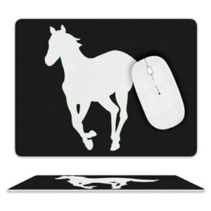 Running Horse White Pony Square Mouse Pad Non-Slip Waterproof Leather Mousepad for Laptop Office Desk Accessories