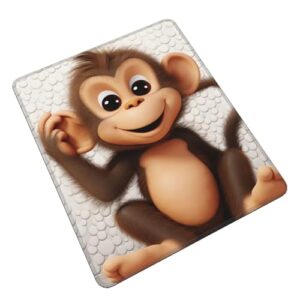 Cute Monkey Print Mouse Pad Non-Slip Rubber Base Mousepads Cute Computer Mouse Mat for Laptop Computers Office Desk Accessories 7 x 8.6 in