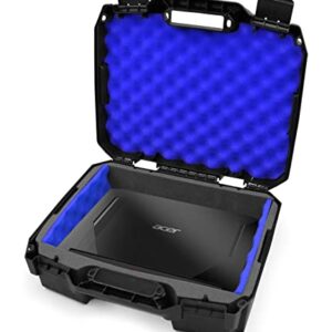 CASEMATIX 15.6″ Hard Laptop Case with Shock-Absorbing Interior Foam Protection Compatible with 15″ Gaming Laptops and Accessories, Fits Laptops up to 15” x 10.5″ Max