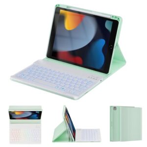 OYEEICE iPad 9th Generation Case with Keyboard – Backlit Wireless Detachable Folio Cover with Pencil Holder for iPad 9th/8th/7th Gen, iPad Pro 10.5″ & iPad Air 3rd Gen – Green