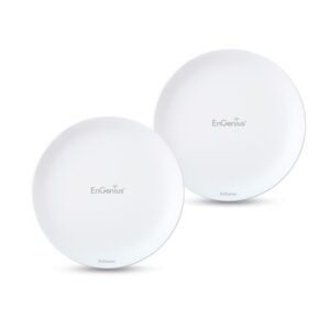 EnGenius Technologies Wi-Fi 5 Outdoor AC867 5GHz Wireless Access Point/Client Bridge, Long Range, PTP/PTMP, Additional 802.3at PoE Port, IP55, 26dBm with 19dBi Directional Antennas (N-EnStationAC Kit)
