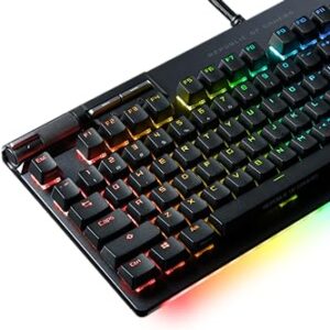 ASUS ROG Strix Flare II Animate 100% RGB Gaming Keyboard – Hot-swappable, ROG NX Blue Linear Switches, Customizable LED Display, PBT Keycaps, Acoustic Dampening Foam, Media Controls, Wrist Rest