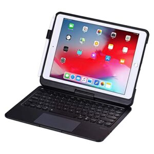 INI iPad Keyboard Case for 10.2 2021 9th 2020 8th 2019 7th, iPad Air 10.5 2019, iPad Pro 10.5 2017 – Backlit – 360 Rotatable – Wireless – iPad 9th Generation Clickable Touchpad – iPad Air 3 – Black