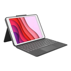 Logitech Combo Touch for iPad (7th, 8th and 9th generation) keyboard case with trackpad, wireless keyboard, Smart Connector technology – Graphite