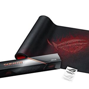 ASUS ROG Sheath Extended Gaming Mouse Pad – Ultra-Smooth Surface for Pixel-Precise Mouse Control | Durable Anti-Fray Stitching | Non-Slip Rubber Base | Light & Portable