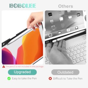 BOBOLEE iPad 9th Generation Keyboard Case 10.2 Inch 8th 7th (2021/2020/2019), Keyboard case for iPad Pro 10.5 inch/iPad Air 3rd, No Backlit Wireless Detachable Cover with Pen Holder, Black