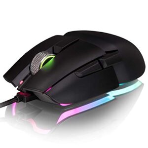 Thermaltake Argent M5 Gaming Mouse, 16.8M RGB Color Software Enabled, 8 Customizable Dynamic Lighting Effects, PIXART PMW-3389 Optical Sensor, DPI Adjustments Up to 16,000. GMO-TMF-WDOOBK-01