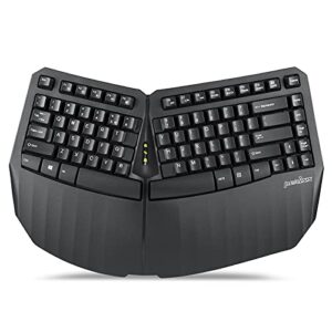Perixx PERIBOARD-613B Compact Wireless Ergonomic Split Keyboard with Dual 2.4G and Bluetooth Mode – Compatible with Windows 10 and Mac OS X System – Black – US English (11804)
