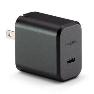 mophie GaN 30W Charger – Fast Charging USB-C PD Port, with Foldable Prongs, Ultra-Compact Design for Phones, Tablets, Laptops, Made with Recycled Materials, Black