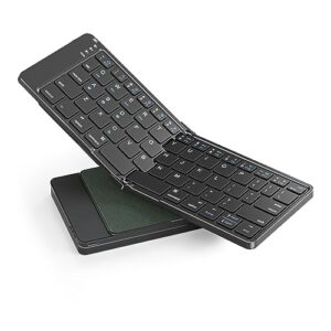 Rovinda Foldable Bluetooth Keyboard, Portable Wireless Folding Keyboard (BT5.1 x 3), Pocket-Sized & Ultra-Slim, USB-C Rechargeable for iOS, Android, Windows Mac OS Laptop Tablet Smartphone, Green