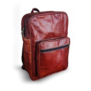 L & S Handmade Leather Backpack Vintage Daypack Travel 15.6 inches Laptop Bag for Men Women