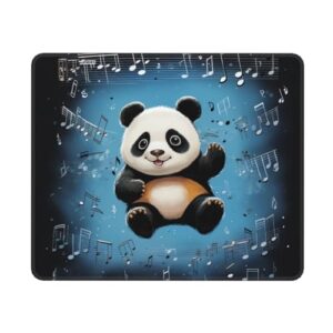 Panda Dancing on Musical Notes Print Mouse Pad Non-Slip Rubber Base Mousepads Cute Computer Mouse Mat for Laptop Computers Office Desk Accessories 10 x 12 inch