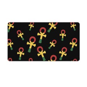 Rasta Ankh Funny Desk Mat Non-Slip Desktop Pad Protector Desk Writing Pad for Keyboard and Mouse Office and Home