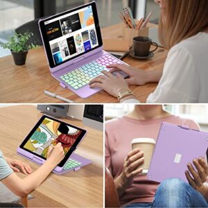 iPad Keyboard Case for 10.2 9th/8th/7th Gen,Touch 9th Generation/8th Gen/7th Gen-360° Rotatable Protective Cover-iPad Genration with Pencil Holder-iPad 9