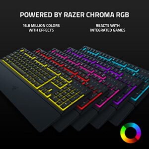 Razer RZ03-04470200-R3U1 Ornata V3 X Gaming Keyboard: Low-Profile Keys – Silent Membrane Switches – Spill Resistant – Chroma RGB Lighting – Ergonomic Wrist Rest – Classic Black