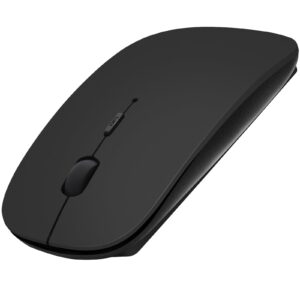 Bluetooth Mouse, Rechargeable Wireless Mouse Compatible with Macbook Air/Pro/Mac/iPad/Laptop/Tablet/Notebook/PC/Desktop, Slim Portable USB Mice for Windows/Linux/Android/(iOS 13.1.2 and Above), Black