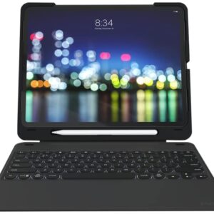 ZAGG Slimbook Go – Ultrathin Case, Hinged with Detachable Bluetooth Keyboard – Made for 2019 Apple iPad Pro 12.9″ – Black