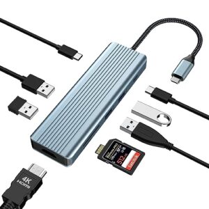 oditton 9 in 1 USB C Hub, USB C Docking Station, Dock with 4K@30Hz HDMI, 3 x USB 3.0 Ports, USB C 3.0 Data, USB 2.0, 100W PD, SD/TF Card Reader Compatible with Laptop and Other Type C Devices