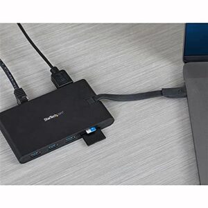 StarTech.com USB C Multiport Adapter – USB Type-C Mini Dock with HDMI 4K or VGA 1080p Video – 100W Power Delivery Passthrough, 3-port USB 3.0 Hub, GbE, SD & MicroSD – Laptop Travel Dock (DKT30CHVSCPD)