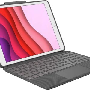 Logitech Combo Touch for iPad (7th, 8th 9th Generation) Keyboard case with trackpad, Kickstand, Wireless Keyboard, Smart Connector Technology – Graphite (Renewed)