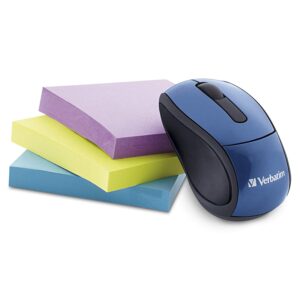 Verbatim 2.4G Wireless Mini Travel Optical Mouse with Nano Receiver for Mac and PC – Blue