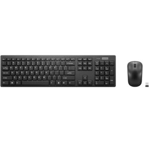 Lenovo 100 Wireless Keyboard and Mouse Combo – Cordless Set with Spill Resistant Quiet Keys – 3-Zone Keyboard – Ambidextrous Mouse – Compact Design – Wireless USB -Black