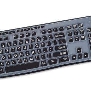 Keyboard Cover for Logitech K270 MK270 MK295 Keyboard, Logitech MK295 MK270 MK260 MK200 K270 Keyboard Skin Protector – Big Black