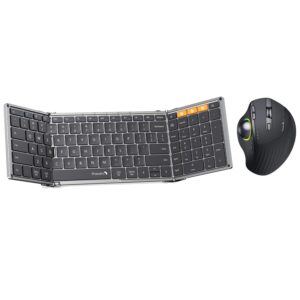 ProtoArc XK01 Foldable Full Keyboard and EM01 Wireless Trackball Mouse Set