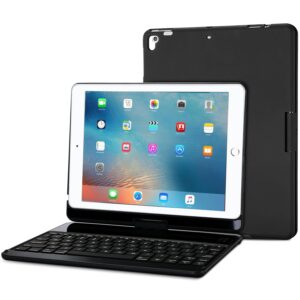 ProCase Keyboard Case for iPad 9.7 2018/2017 (Old Model), 360 Degree Rotation Swivel Cover Case with Wireless Keyboard for iPad 9.7 Inch 6th / 5th Gen/iPad Pro 9.7 2016, iPad Air 2/iPad Air 1-Black