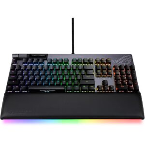 ASUS ROG Strix Flare II Animate 100% RGB Gaming Keyboard – Hot-swappable, ROG NX Brown Tactile Switches, Customizable LED Display, PBT Keycaps, Acoustic Dampening Foam, Media Controls, Wrist Rest