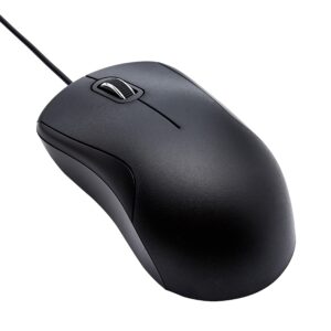 Amazon Basics 3-Button USB Wired Mouse – Standard, Black