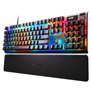 SteelSeries Apex Pro HyperMagnetic Gaming Keyboard — World’s Fastest Keyboard — Adjustable Actuation — OLED Screen — RGB – USB Passthrough​