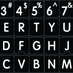 Mac English Large Lettering Keyboard Sticker New Matte Black Background
