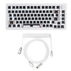EPOMAKER Aura75 75% Mechanical Keyboard Kit with Mix 1.8m Coiled Type-C to USB A Cable