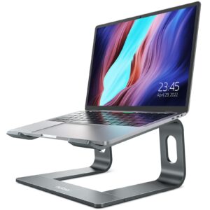 Nulaxy Laptop Stand, Detachable Ergonomic Laptop Mount Computer Stand for Desk, Aluminum Laptop Riser Notebook Stand Compatible with MacBook, Dell XPS, All 10-16″ Laptops – Gray