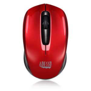 Adesso Ergonomic iMouse S50 – Wireless Optical Mouse (Red)