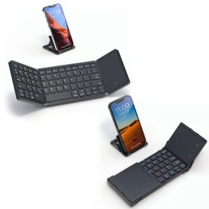 Artciety Foldable Bluetooth Keyboard + Foldable Wireless Portable Keyboard with Larger Touchpad
