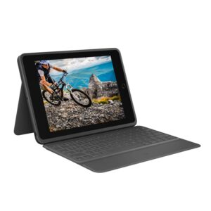 Logitech Rugged Folio – iPad (7th, 8th & 9th generation) Protective Keyboard Case with Smart Connector and Durable Spill-Proof Keyboard Black 7.4″ x 0.9″ x 10.2″
