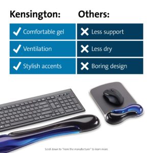 Kensington Duo Gel Mouse & Keyboard Wrist Rest Bundle, Blue (K52920WW),Medium (Set)