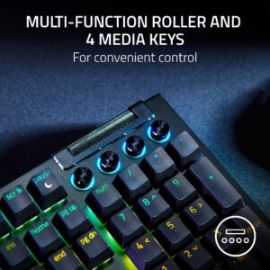 Razer BlackWidow V4 Mechanical Gaming Keyboard: Green Switches Tactile & Clicky – Chroma RGB – 6 Dedicated Macro Keys – Magnetic Wrist Rest – Doubleshot ABS Keycaps – Multi-Function Roller &Media Keys